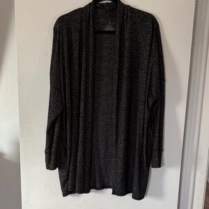 Cuddl Duds Elegant Charcoal Open Front Cardigan